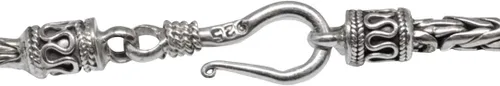 Vista 4 de BluSilver - Collar de cadena de plata de ley 925 de Bizantina hecho a mano en Bali 0.118in