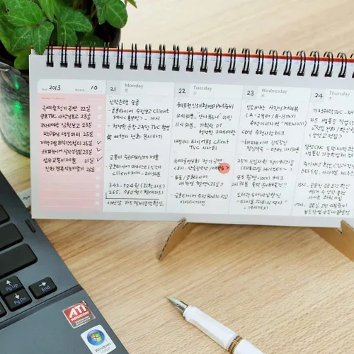Vista 5 de PAPERIAN Brilliant 2021 - Agenda semanal sin fecha con alambre azul (12 x 4.4 pulgadas)