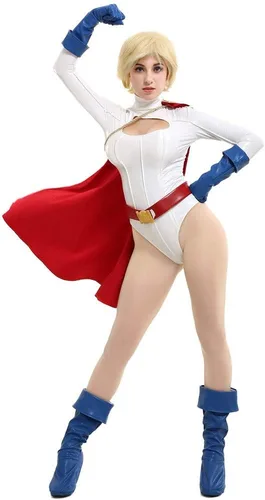 Vista 4 de miccostumes Leotardo de disfraz de anime para mujer con capa roja