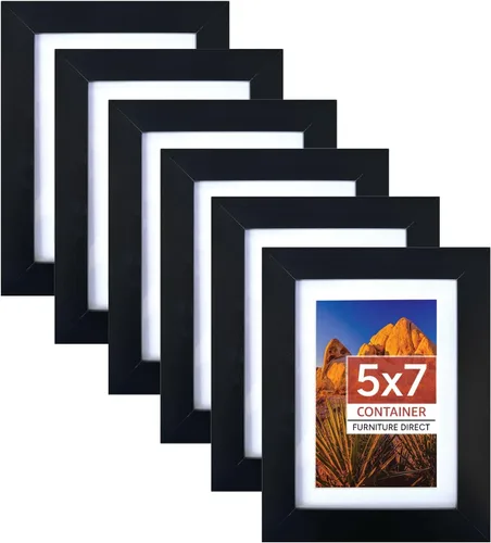Vista 17 de Container Furniture Direct Marcos de fotos colgantes de 11 x 14 pulgadas para pared con plexiglás y doble colgador de montaje para formatos Negro