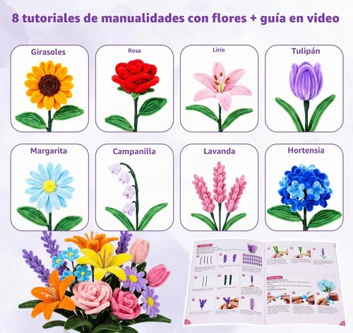 Vista 4 de KARBRING 1000 piezas de limpiapipas, limpiadores de tuberías kit de flores