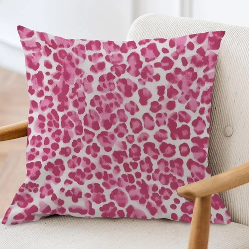 Vista 3 de ArogGeld Fundas de cojín con estampado de guepardo rosa intenso, funda de cojín de doble cara con cremallera para sofá de oficina, silla de A-16