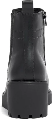Vista 3 de vodvob Botas de tobillo para mujer, botines de tacón de cuña elásticos con plataforma Chelsea sin cordones y suela de lengüeta