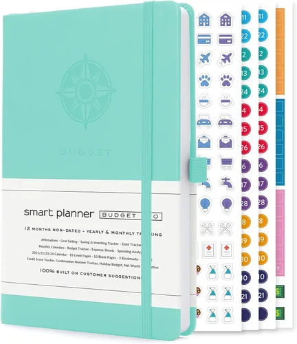 Vista 15 de Agenda de presupuesto Smart Planner – Agenda financiera tamaño A5 – Planificador de presupuesto sin fecha 2024-2025 y organizador mensual