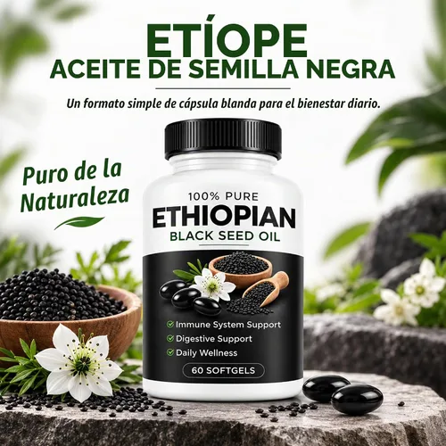 Vista 2 de Cápsulas de aceite de semilla negra etíope - 4.64% timoquinona, 60
