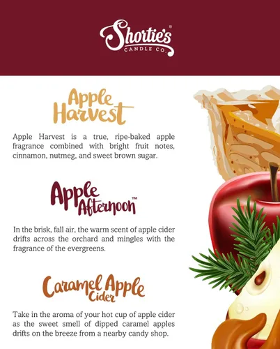 Vista 5 de Paquete de 3 velas de té de manzana, 18 velas perfumadas (cosecha, caramelo, tarde) - Colección de panadería y frutas