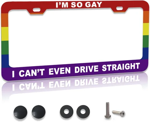 Vista 9 de Divertido marco de aluminio de metal para placa de matrícula con textos humorísticos, cubierta de automóvil Blessed Christian Black con 2 agujeros