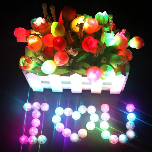 Vista 3 de Decoración de lámparas en bolas para fiestas de boda, luz de larga duración para linterna de papel, luz de flash LED multicolor, 100
