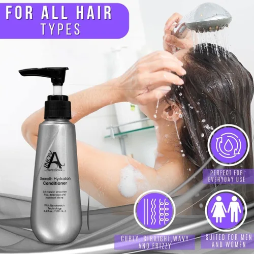 Vista 4 de Inova Professional Silk Keratin Acondicionador de Hidratación Suave (11 Oz), blanco
