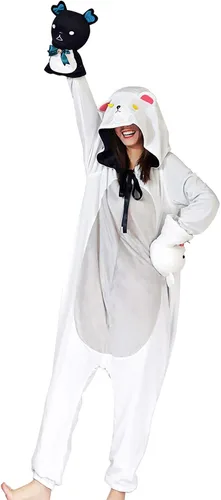 Vista 3 de Pexlaxy Kuma Kuma Kuma Bear Yuna - Conjunto de pijama para cosplay de Yuna Bear