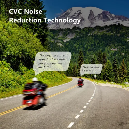Vista 8 de EJEAS V4 Plus Sistema de Comunicación de Casco, Auriculares Bluetooth V5.1 para Motocicleta 1500m con Intercomunicador de Casco, Reducción
