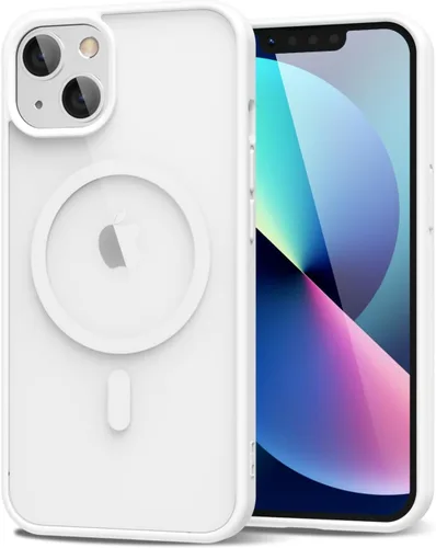 Vista 190 de oakxco Funda magnética transparente compatible con Magsafe, bonita funda delgada y transparente de poliuretano termoplástico no amarillenta, carcasa