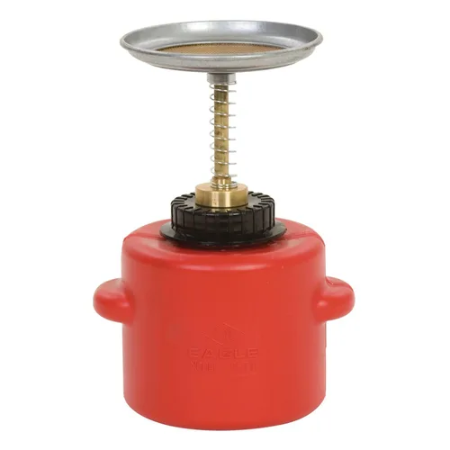 Vista 3 de Eagle P-712 - Bote de seguridad de polietileno con émbolo, capacidad de 2 cuartos de galón, color rojo
