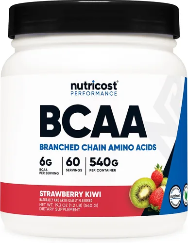 Vista 8 de Polvo Nutricost BCAA (Uva, 120 porciones) - Sin gluten, sin OMG, vegetariano, proporción óptima 2:1:1 Sin gluten, vegetariano