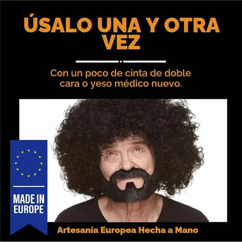 Vista 6 de Mustaches Fake Beard, Self-Adhesive Synthetic Fur Costume Accessory Set Negro lustroso