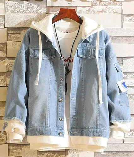 Vista 2 de Tokisaki Anime Tsukino - Chaqueta de mezclilla para cosplay, sudadera con capucha para hombre, chaqueta de camionero para mujer, disfraces