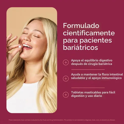 Vista 2 de Bariatric Advantage Probiótico masticable FloraVantage, sabor a uva, 90