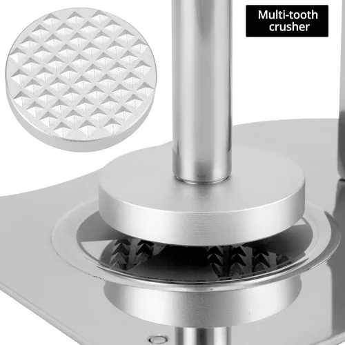 Vista 4 de QWORK Exprimidor de limón de escritorio manual resistente, 304 de acero inoxidable multifuncional naranja Juicer fruta y nueces trituradora