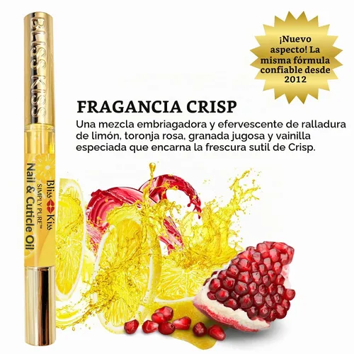 Vista 8 de NUEVO Bliss Kiss simplemente aceite puro de cutícula y uña kit principiante Jojoba-rich formula helps soften dry cuticles and condition brittle