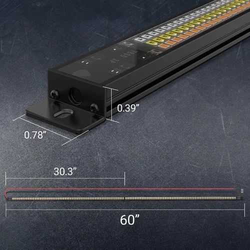 Vista 7 de MICTUNING - Barra de luz LED triple para parte trasera de 60 pulgadas, impermeable IP68, marco de aluminio plegado Plug-and-Play con conector plano