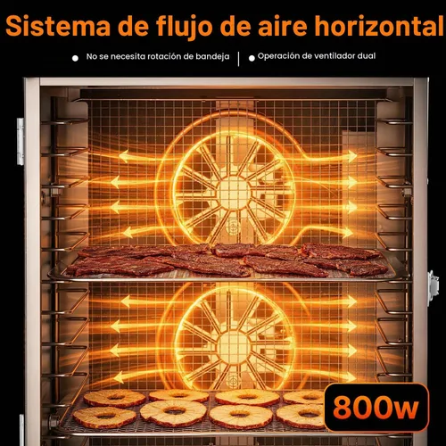 Vista 3 de HOPERAN 16 Tray Food Dehydrator Machine for Jerky, Fruit, Herb & Dog Treats Gray-16 Trays
