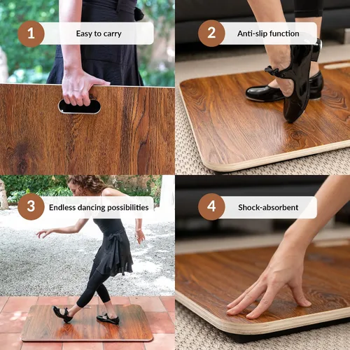 Vista 4 de ODOXIA Tap Board for Tap Dancing Portable Dance Floor for Any Surface Cushioned Tap Dance Floor Tap Dance Floor Mat Dance Practice Floor