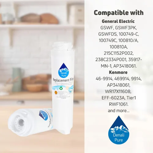 Vista 9 de Paquete de 2 filtros de agua de repuesto para refrigerador General Electric PFSF2MIXAWW - Compatible con cartucho de filtro de agua