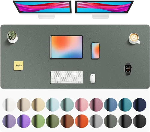 Vista 113 de Aothia - Protector de escritorio de cuero sintético grande, base antideslizante para mouse y superficie para escribir, impermeable, fácil de Agua