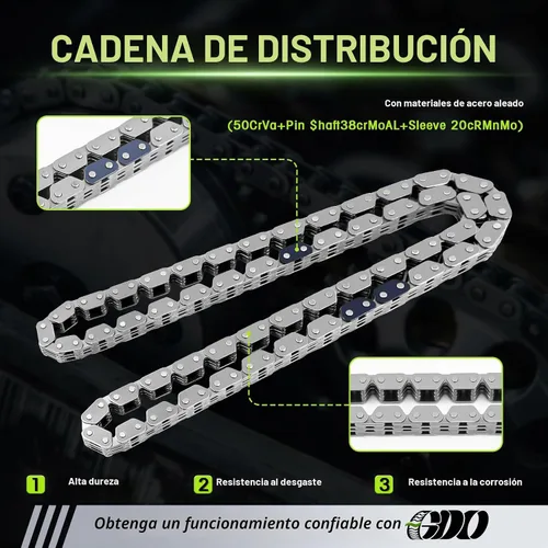 Vista 5 de Kit de cadena de distribución 4.7 con tensor 9-0393SX para Dodge RAM Dakota Durango 1999-2008, Jeep Grand Cherokee Commander, Mitsubishi Raider V8