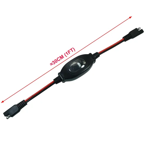 Vista 4 de FILSHU - Cable de extensión SAE 16 AWG, arnés de cables 12V-24V CC con interruptor de encendido/apagado, cable de acción rápida