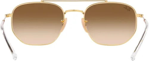 Vista 7 de Ray-Ban Gafas de sol unisex con montura dorada, lentes marrones, 2.126in