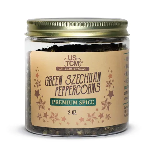 Vista 5 de USTCM Granos de pimienta Szechuan verdes enteros premium 100% natural (1 oz)