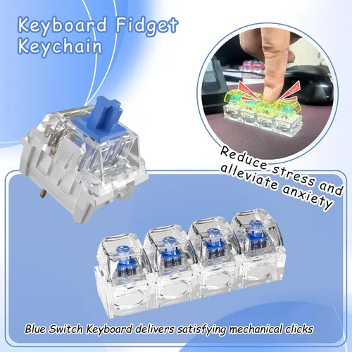 Vista 6 de Zhouwang Clickers de teclado para impresiones 3D, kit de 36 interruptores Azul