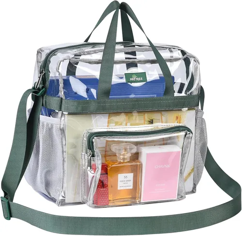 Vista 42 de MAY TREE Bolsa transparente para eventos en estadios de 12 x 6 x 12 pulgadas, bolsa de almuerzo transparente con correas reforzadas para trabajo