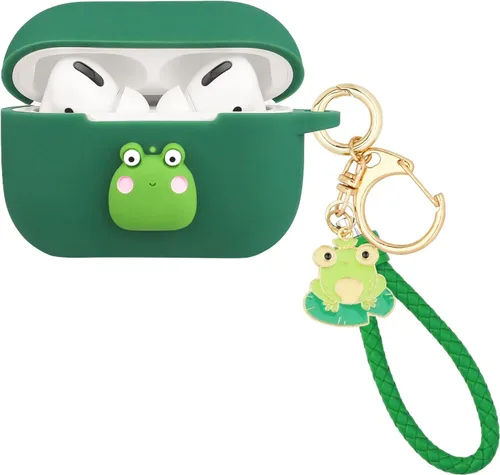 Vista 9 de Wonhibo Funda para Airpod Pro, linda funda Kawaii para Airpod Pro 2019 con llavero para mujer (perro)