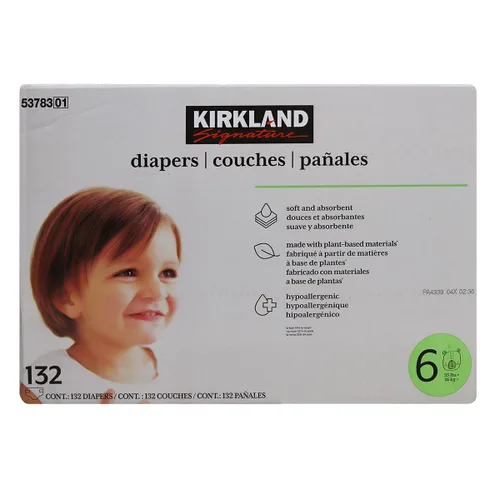 Vista 10 de Kirkland Pañales Signature talla 1 (hasta 14 libras) 192 unidades con toallitas exclusivas para la salud y el aire libre