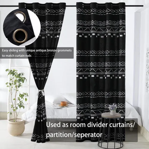 Vista 6 de Cortinas de puerta para privacidad de puerta, 80 pulgadas de largo, semi opacas, aisladas térmicas, cubierta divisora de habitaciones/persianas