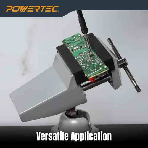 Vista 12 de POWERTEC Tornillo de banco con base de vacío, abrazadera de succión de mesa portátil con mordaza de 2-3/4 pulgadas y cabezal giratorio de 360°