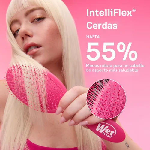 Vista 6 de Wet Brush Cepillo de ducha desenredante para el cabello – Cerdas exclusivas IntelliFlex ultra suaves – Minimiza el dolor y protege contra puntas