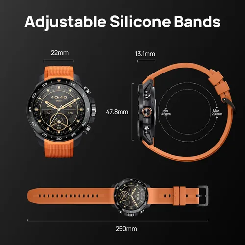 Vista 9 de mibro GS Explorer S - Reloj inteligente militar resistente para hombre con bisel de cerámica, pantalla AMOLED de 1.32 pulgadas, GPS de doble banda