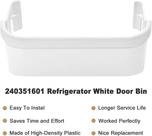 Vista 4 de AMI PARTS 240351601 Refrigerador Congelador Bandeja Blanca de Puerta Cubo de Basura Marco Lateral de Repuesto para Refrigerador Kenmore Frigidaire