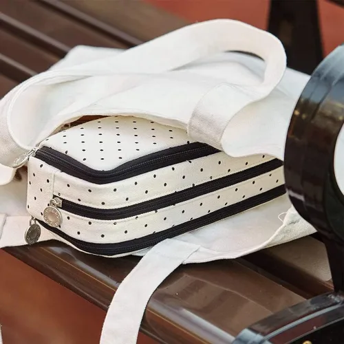 Vista 3 de iSuperb - Estuche grande para lápices con gran capacidad, de lona, con 3 compartimentos, bolsa para bolígrafos, bolsa de marcadores