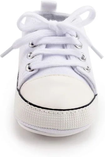 Vista 3 de KIDSUN zapatos deportivos altos hasta el tobillo para bebés, niños y niñas con suela antideslizante, suaves, para recién nacidos, zapatos