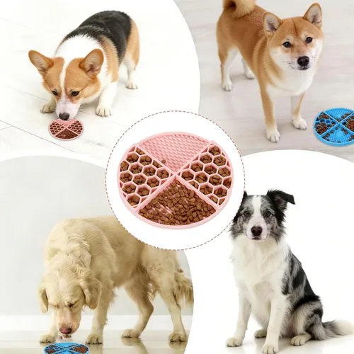 Vista 6 de Cuencos para perros de alimentación lenta, cuenco de comida para perros de comedor lento, amarillo y diámetro: 6.3 pulgadas, diseñado para perros
