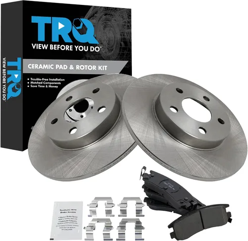 Vista 155 de TRQ Juego de pastillas de freno y rotor de cerámica trasera compatible con Honda Accord V6 1998-02 3.0L con frenos de disco traseros 02-06 Acura RSX