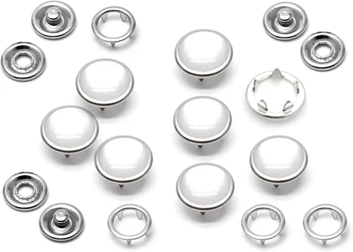 Vista 26 de CRAFTMEMORE 20 juegos de botones de perlas negras de 0.25 pulgadas (0.413 in) para camisa occidental (negro)