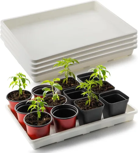 Vista 10 de RooTrimmer Paquete de 5 bandejas para macetas de vivero, bandeja de transporte y sujeción para plantas para macetas de inicio de semillas, Negro
