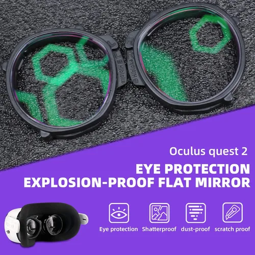 Vista 2 de RCGEEK Myopia Glasses Lenses for Oculus Quest 2 VR Lens Insert for Oculus Quest 2 Double Protection Easy to Install Vision Correction Lenses -20D