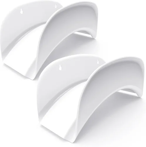 Vista 9 de Gardzen - Soporte de manguera blanco resistente de acero para montaje en pared, soporte para manguera de automóvil, soporte para colgador