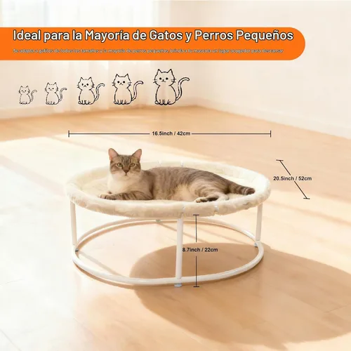Vista 2 de Hamaca elevada para gatos, uso en todas las estaciones para gatos grandes y perros pequeños